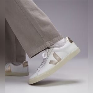 Veja White and Gold Women's Sneakers